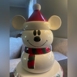 NEW DISNEY SNOWMAN MICKEY MOUSE CANISTER